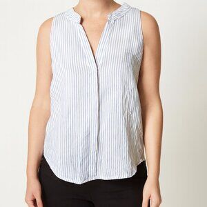 Cloth & Stone Sleeveless Blouse Top Womens Small Striped Rayon Button Up